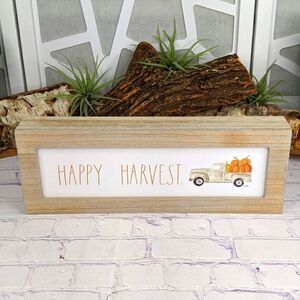 Rae Dunn HAPPY HARVEST Wooden Sign Wall Art
